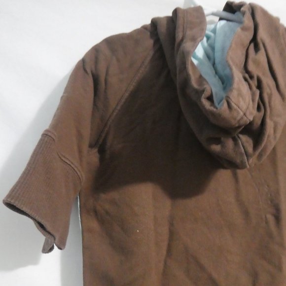 LIMITED TOO | size 8 | 100% Cotton | Brown Zip-Up Short Sleeve Hoodie | GUC - Picture 12 of 14
